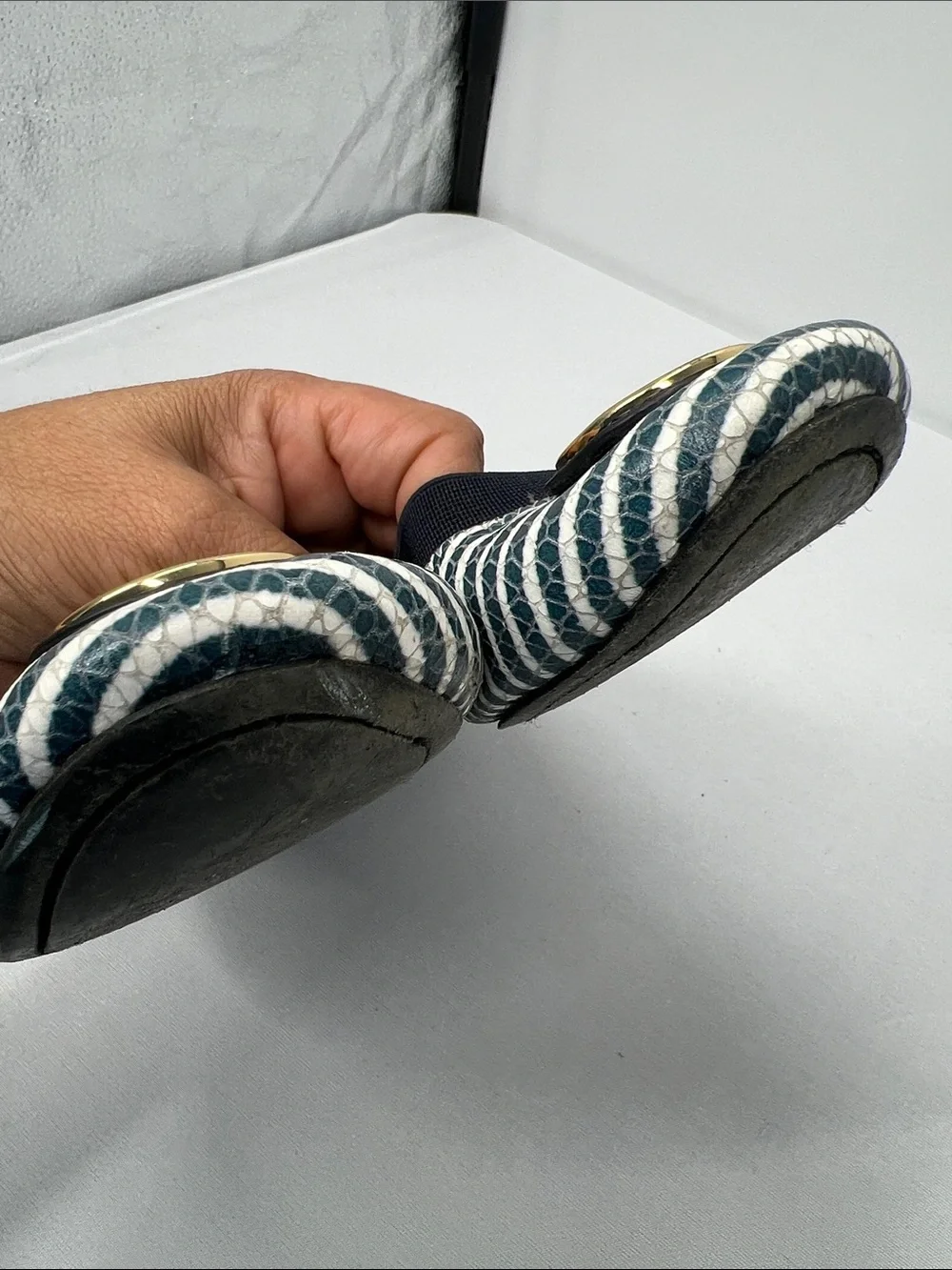 Tory Burch Caroline 2 Snake-Print Ballet Flats featuring
